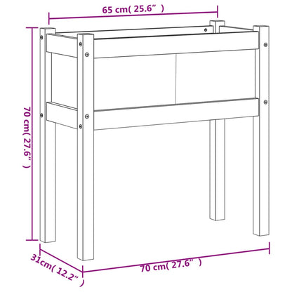 Fioriere da Giardino 2 pz con Gambe in Legno di Pino Impregnato