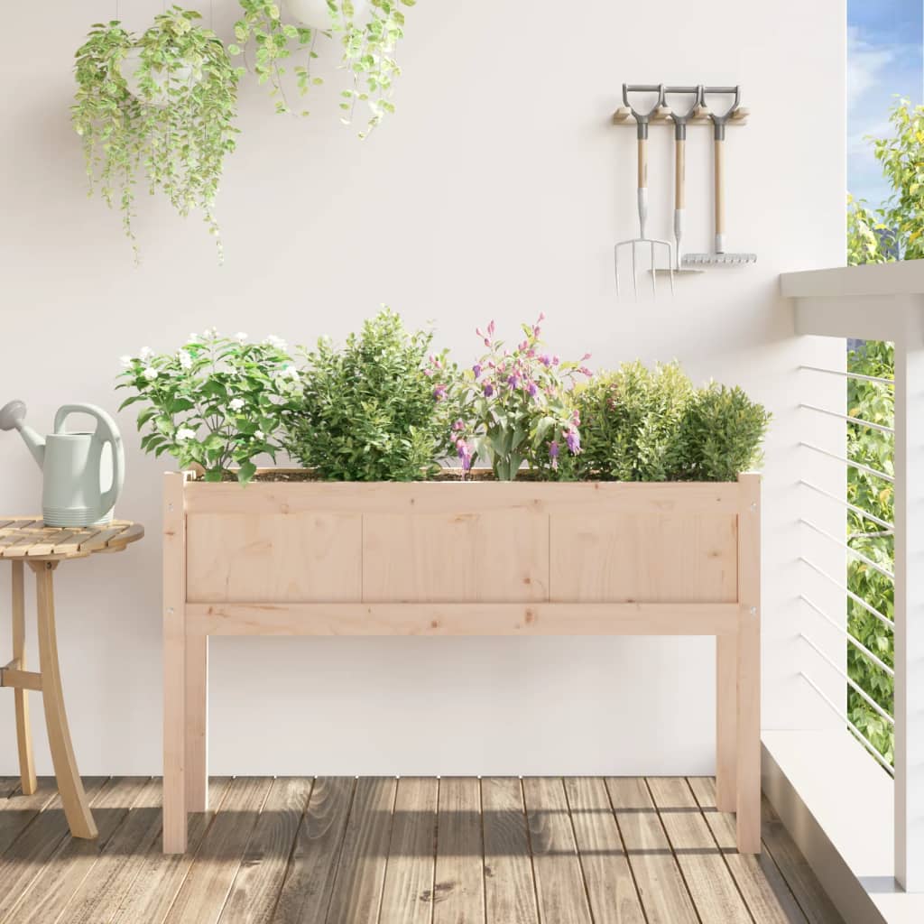 Fioriera Giardino con Gambe 110x31x70 cm Legno Massello Pino - homemem39