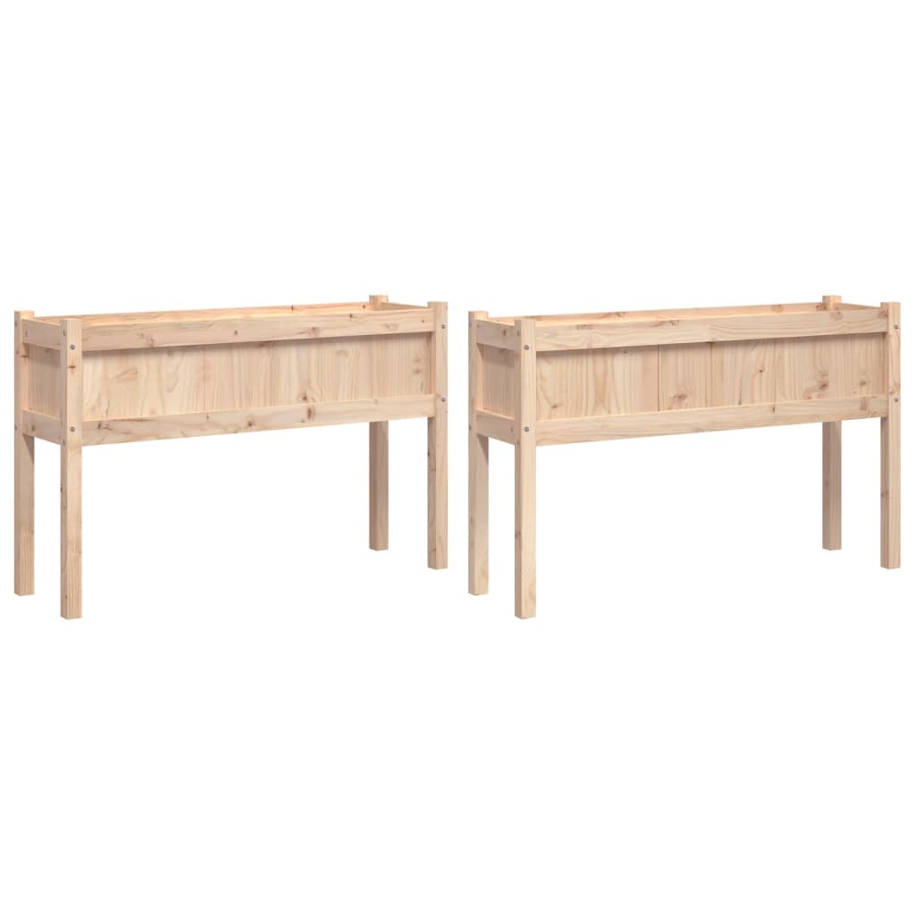 Fioriere da Giardino 2 pz con Gambe in Legno Massello di Pino | homemem39