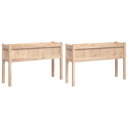 Fioriere da Giardino 2 pz con Gambe in Legno Massello di Pino | homemem39