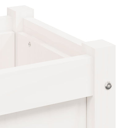Fioriera da Giardino con Gambe Bianca 110x31x70cm Massello Pino | homemem39