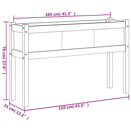 Fioriera da Giardino con Gambe Bianca 110x31x70cm Massello Pino | homemem39