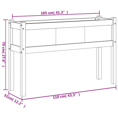 Fioriera Giardino con Gambe 110x31x70 cm Legno Pino Impregnato