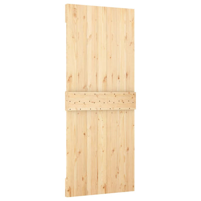 Porta Scorrevole con Set Hardware 80x210 cm Legno Massello Pino