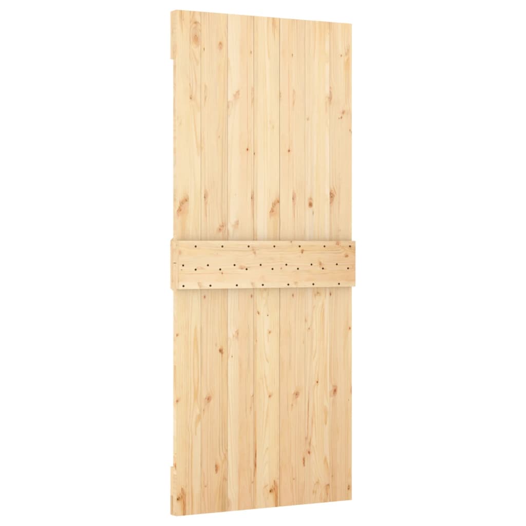 Porta Scorrevole con Set Hardware 80x210 cm Legno Massello Pino