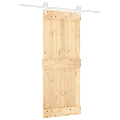 Porta Scorrevole con Set Hardware 85x210 cm Legno Massello Pino - homemem39