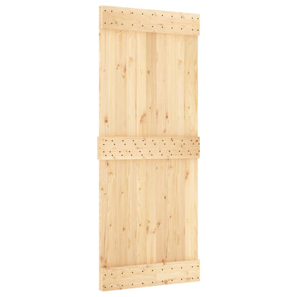 Porta Scorrevole con Set Hardware 85x210 cm Legno Massello Pino - homemem39