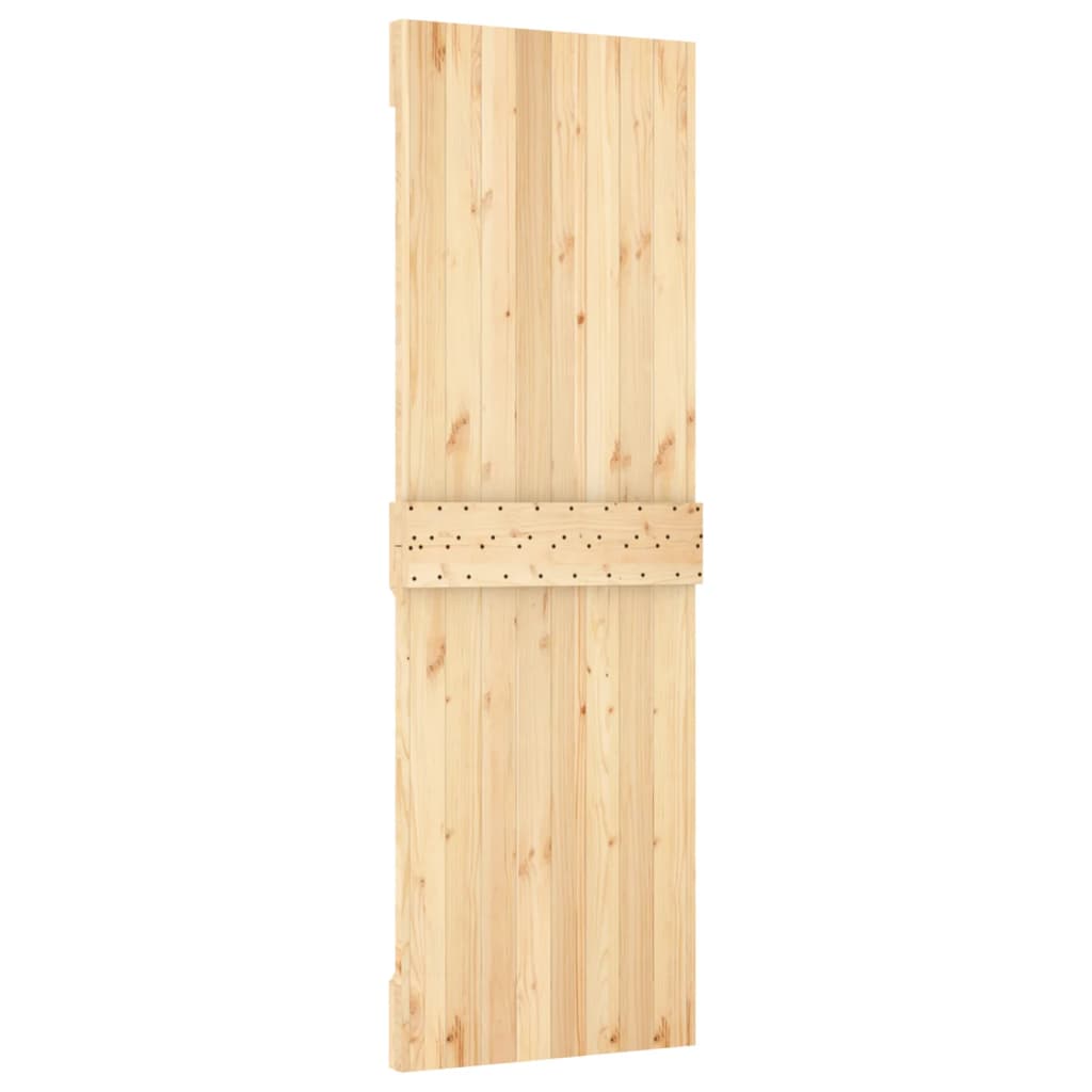 Porta Scorrevole con Set Hardware 80x210 cm Legno Massello Pino