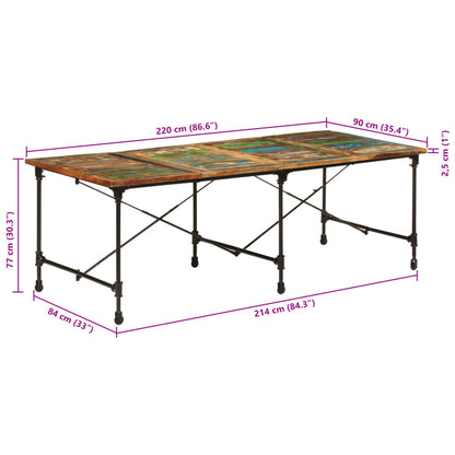 Tavolo da Pranzo 220x90x77 cm in Legno Massello di Recupero | homemem39