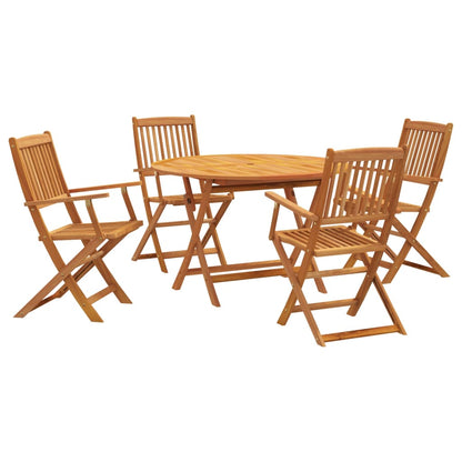 Set da Pranzo per Giardino 5 pz in Legno Massello di Acacia - homemem39