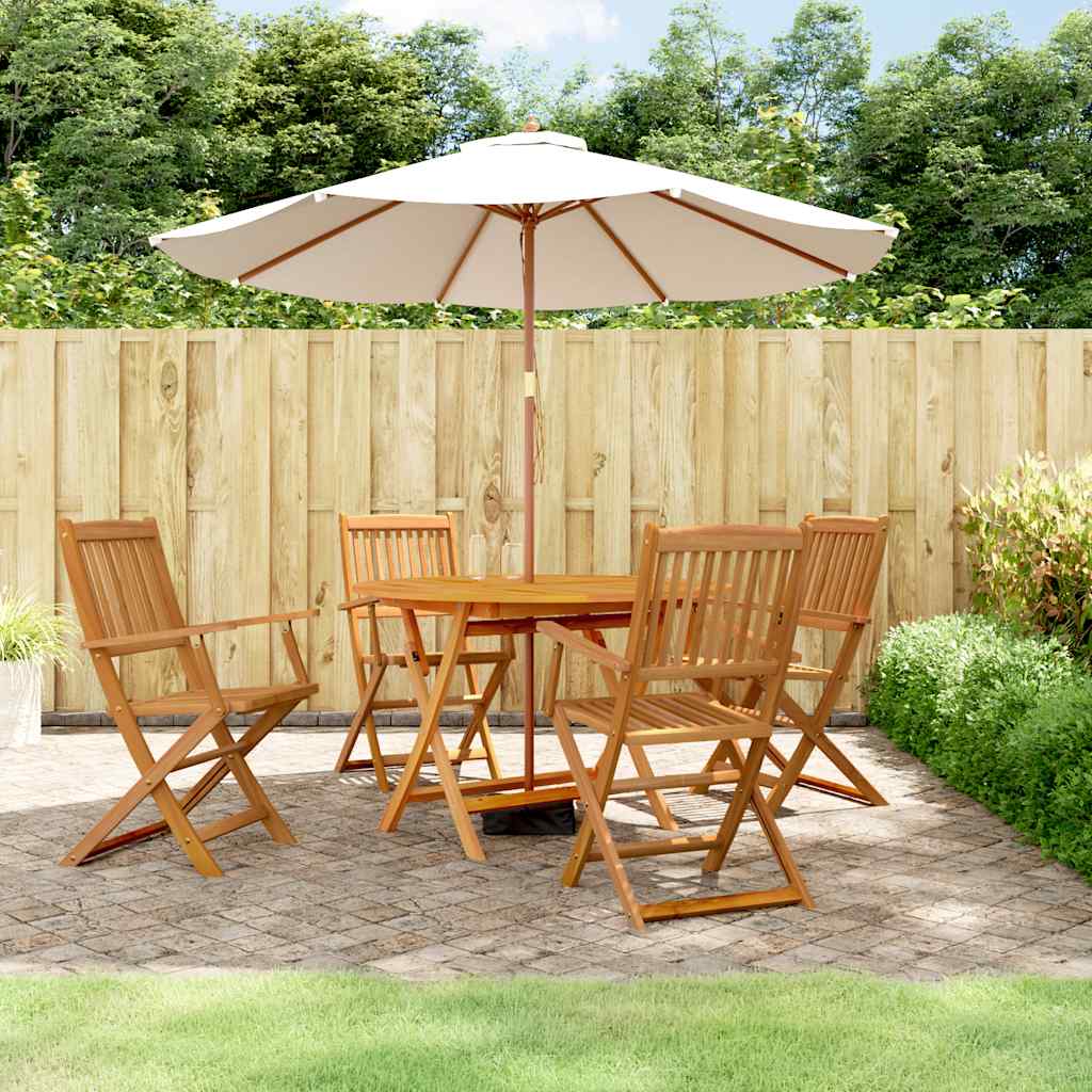 Set da Pranzo per Giardino 5 pz in Legno Massello di Acacia | homemem39