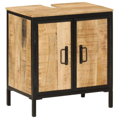 Mobile Lavabo da Bagno 55x35x60 cm Legno Massello Mango e Ferro