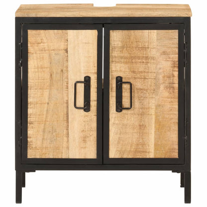Mobile Lavabo da Bagno 55x35x60 cm Legno Massello Mango e Ferro | homemem39