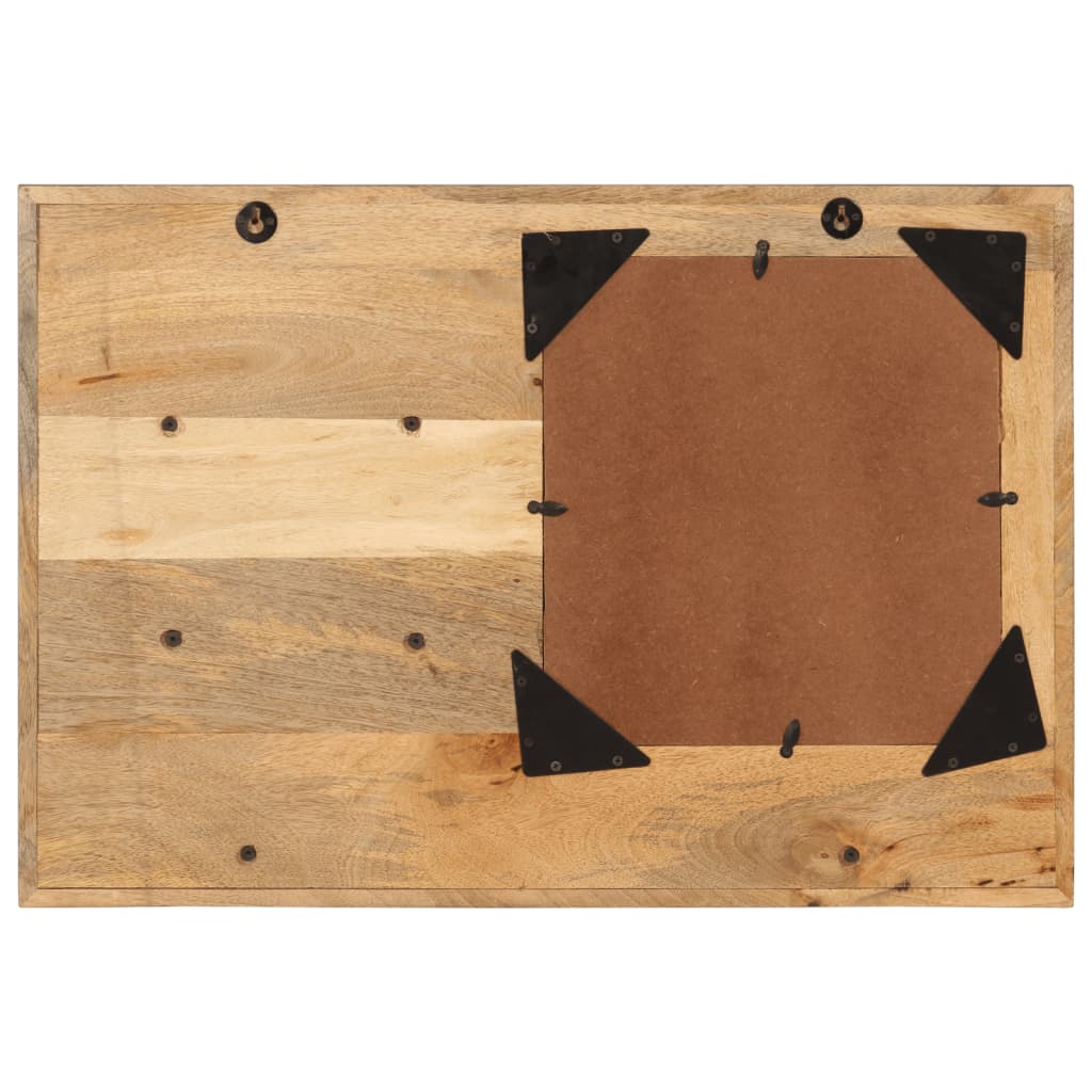 Specchio con Ripiani 80x8x55 cm Vetro e Legno Massello di Mango | homemem39