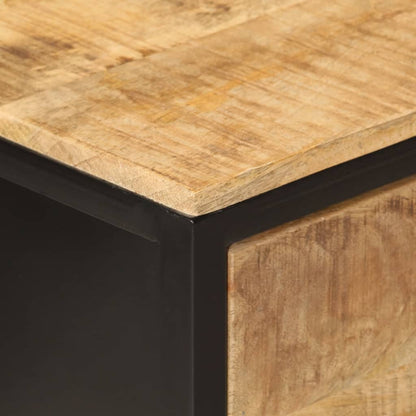 Tavolo Consolle 100x35x76 cm in Legno Massello di Mango e Ferro | homemem39