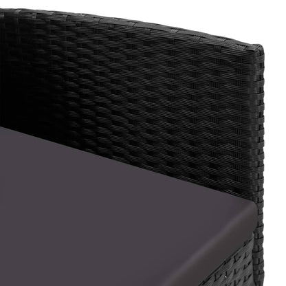 Set da Pranzo da Giardino 5 pz Nero in Polyrattan e Acciaio - homemem39