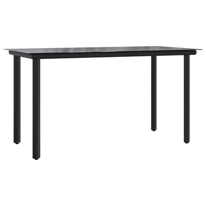 Set da Pranzo da Giardino 5 pz Nero in Polyrattan e Acciaio | homemem39