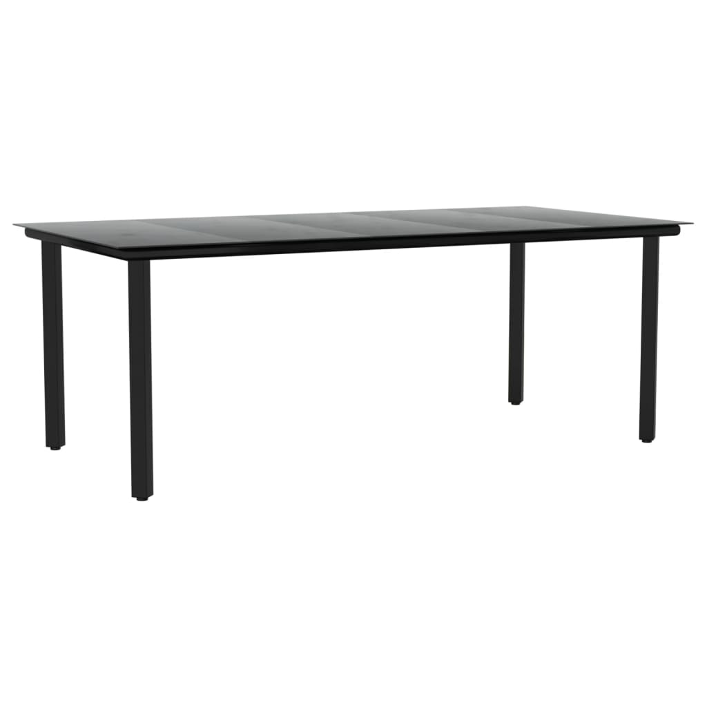 Set da Pranzo da Giardino 9 pz Nero in Polyrattan e Acciaio | homemem39