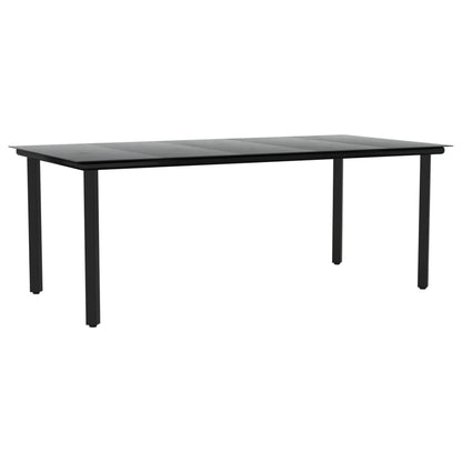 Set da Pranzo da Giardino 9 pz Nero in Polyrattan e Acciaio | homemem39