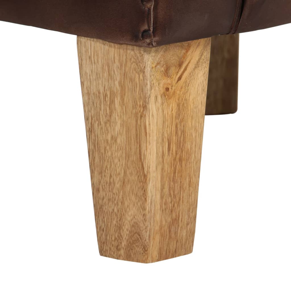 Sedia a Pozzetto Marrone Scuro in Vera Pelle - homemem39