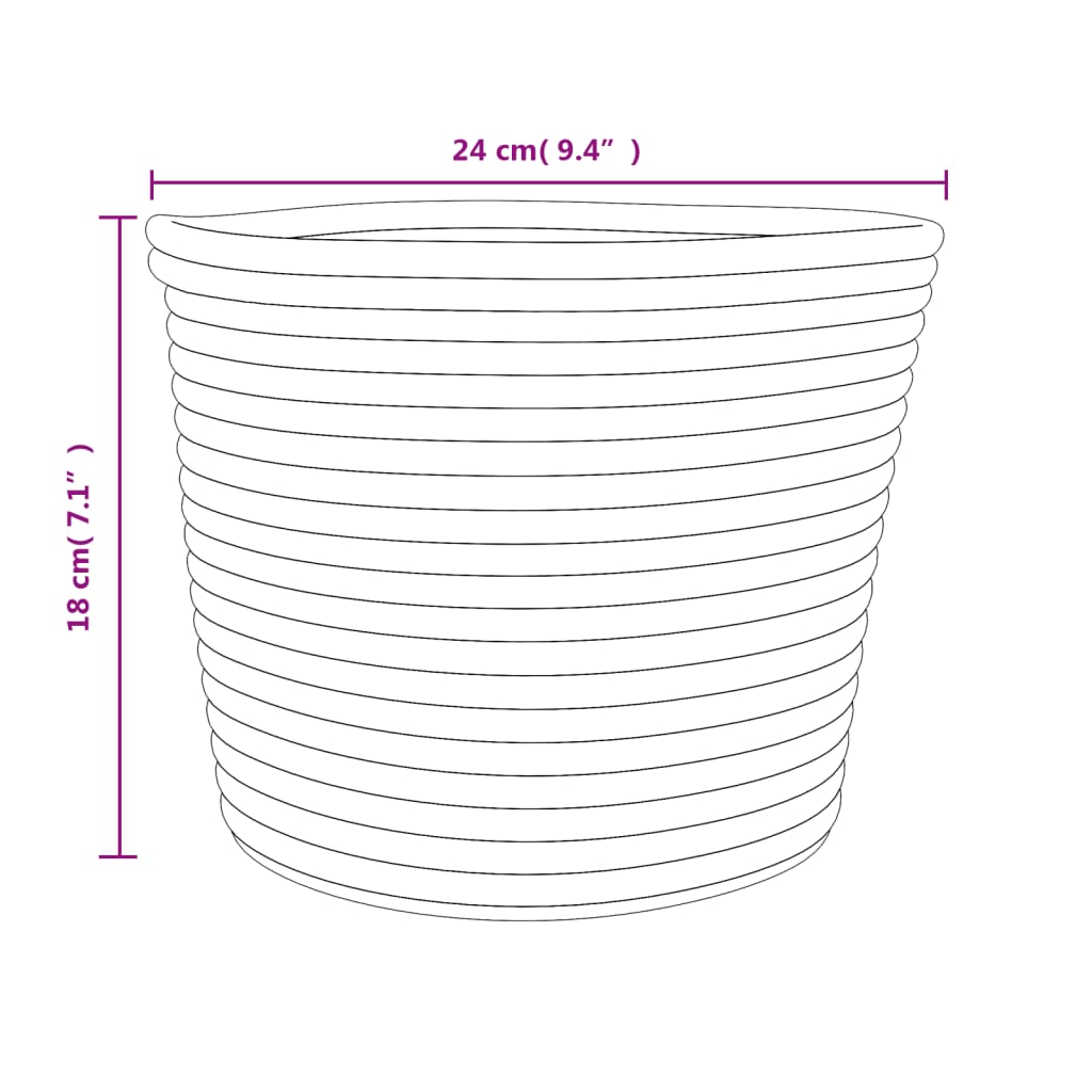 Cestini Portaoggetti 2pz Beige e Bianco Ø24x18 cm in Cotone - homemem39