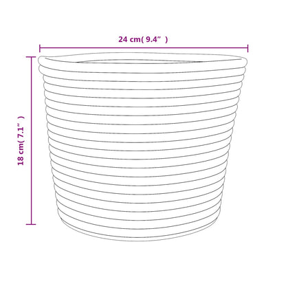 Cestini Portaoggetti 2pz Beige e Bianco Ø24x18 cm in Cotone - homemem39