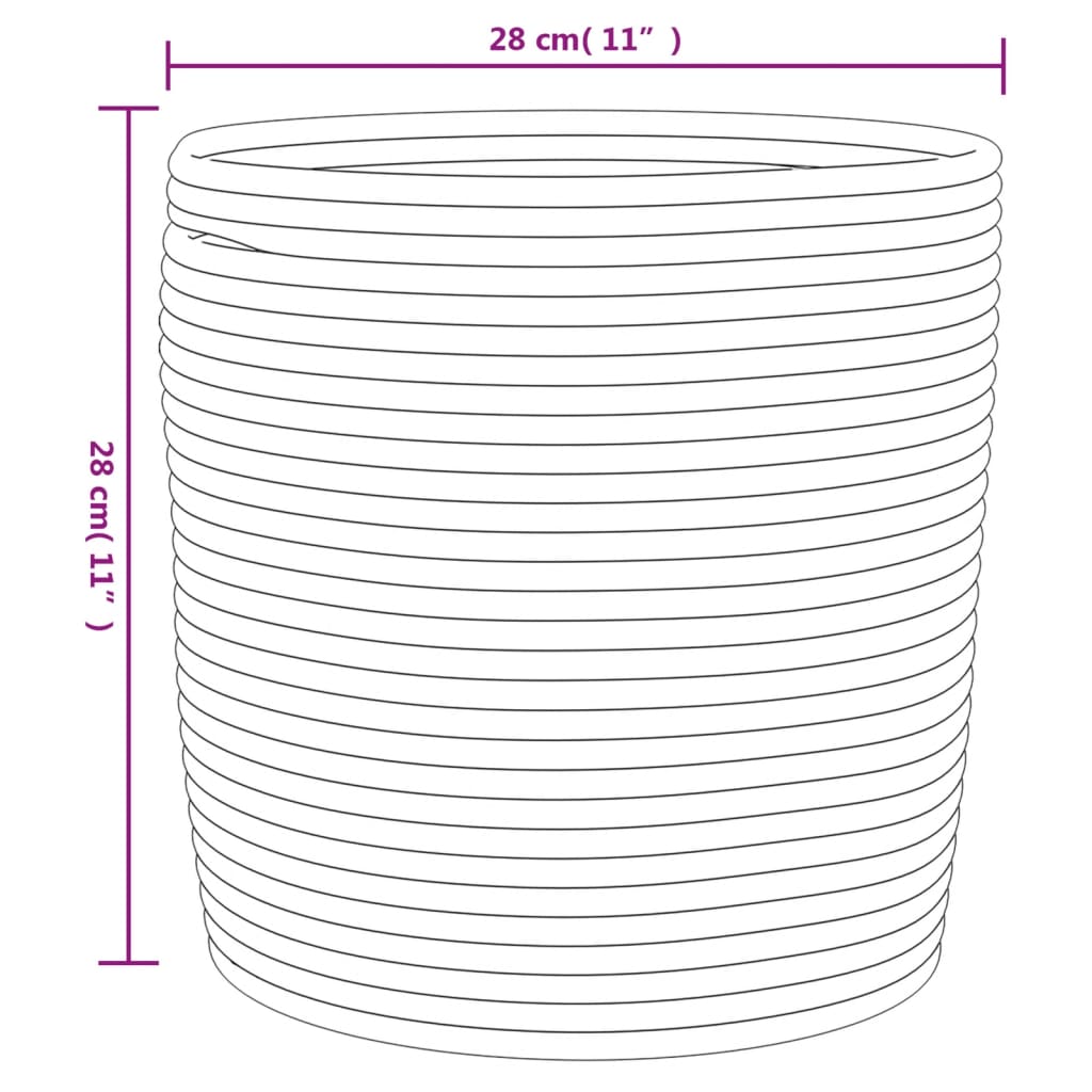 Cestini Portaoggetti 2pz Marrone e Bianco Ø28x28 cm in Cotone | homemem39