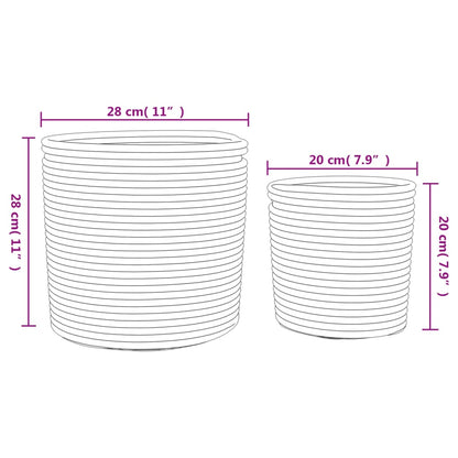Cestini Portaoggetti 2pz Bianco e Nero in Cotone - homemem39