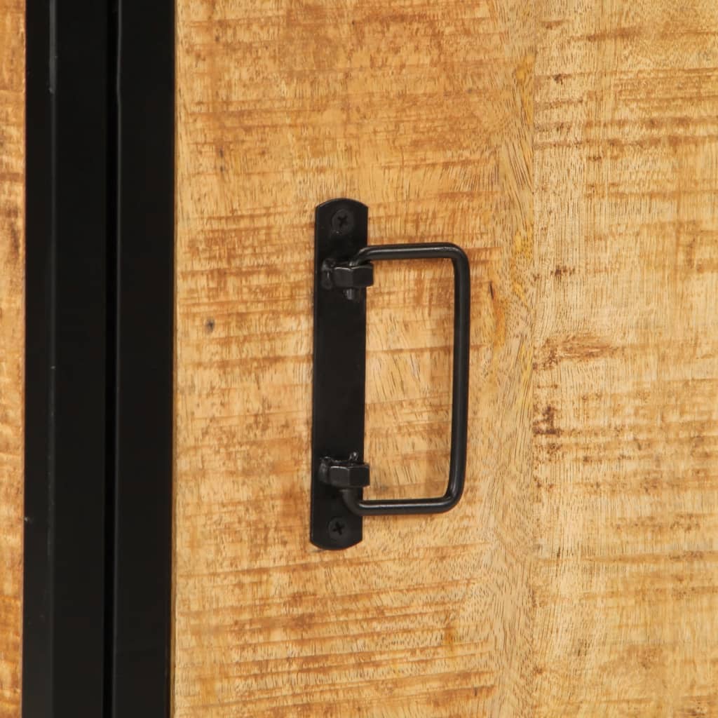 Comodino 40x30x52,5 cm in Legno Massello di Mango Grezzo - homemem39