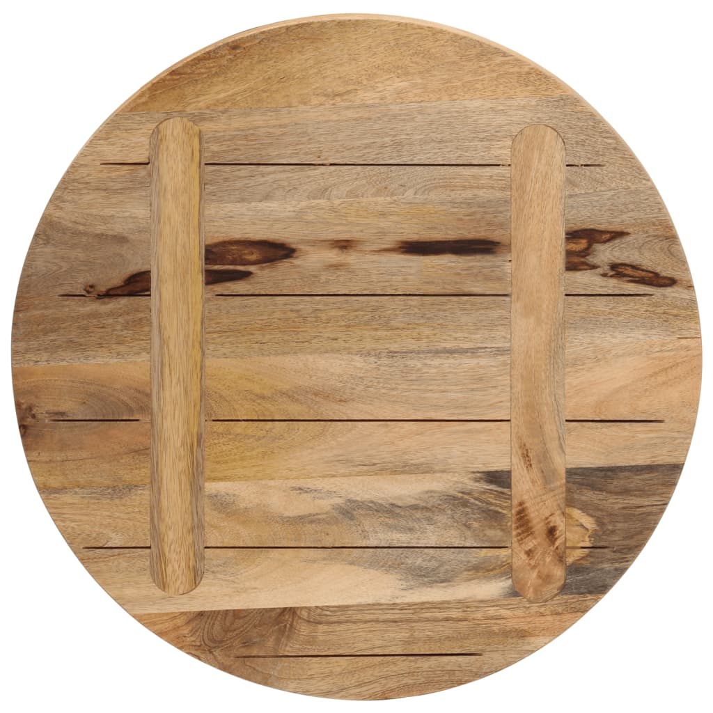 Piano per Tavolo Ø 40x3,8cm Rotondo Legno Massello Grezzo Mango | homemem39