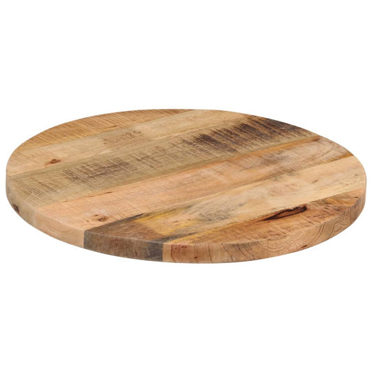 Piano per Tavolo Ø 60x2,5cm Rotondo Legno Massello Grezzo Mango