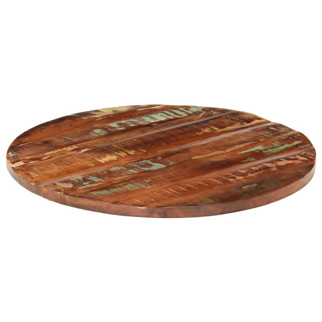 Piano per Tavolo Ø 90x2,5 cm Rotondo Legno Massello di Recupero | homemem39