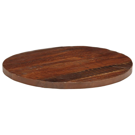 Piano per Tavolo Ø 80x2,5 cm Rotondo Legno Massello di Recupero