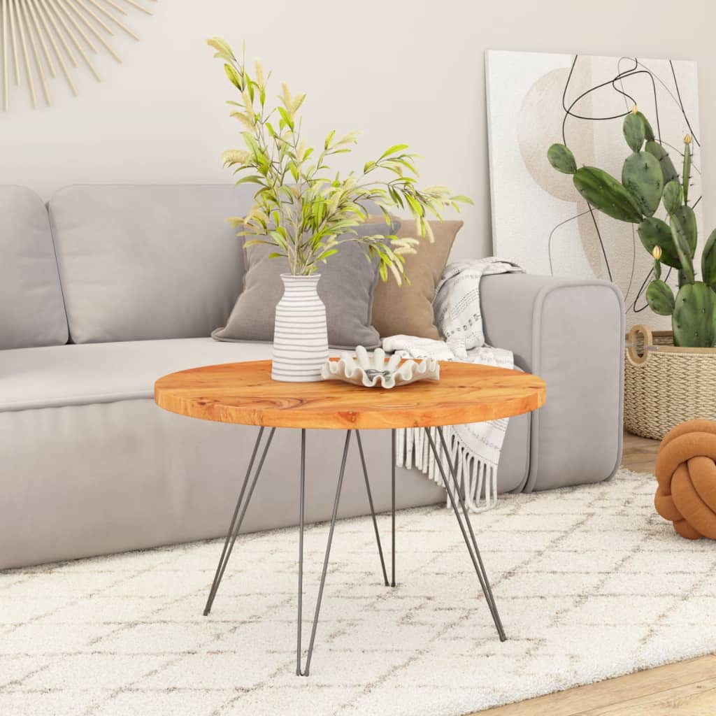 Piano per Tavolo Ø80x3,8 cm Rotondo in Legno Massello di Acacia | homemem39