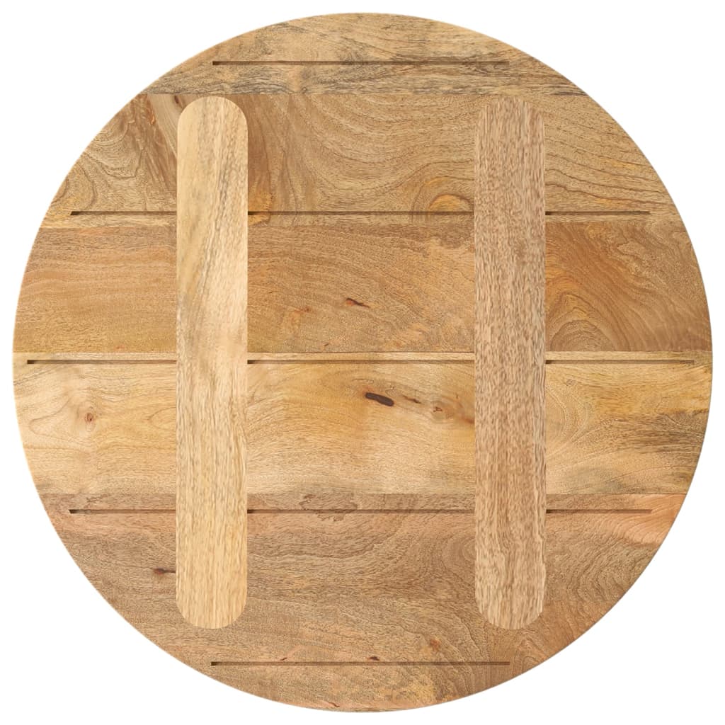 Piano per Tavolo Ø 60x3,8 cm Rotondo in Legno Massello di Mango
