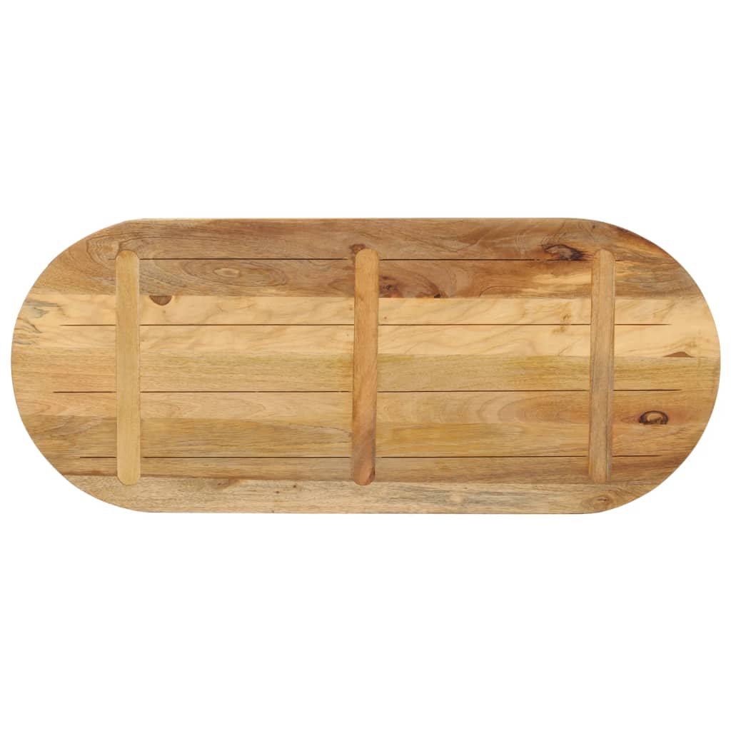 Piano Tavolo 110x40x3,8 cm Ovale Legno Massello Grezzo di Mango | homemem39