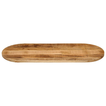 Piano Tavolo 140x60x3,8 cm Ovale Legno Massello Grezzo di Mango