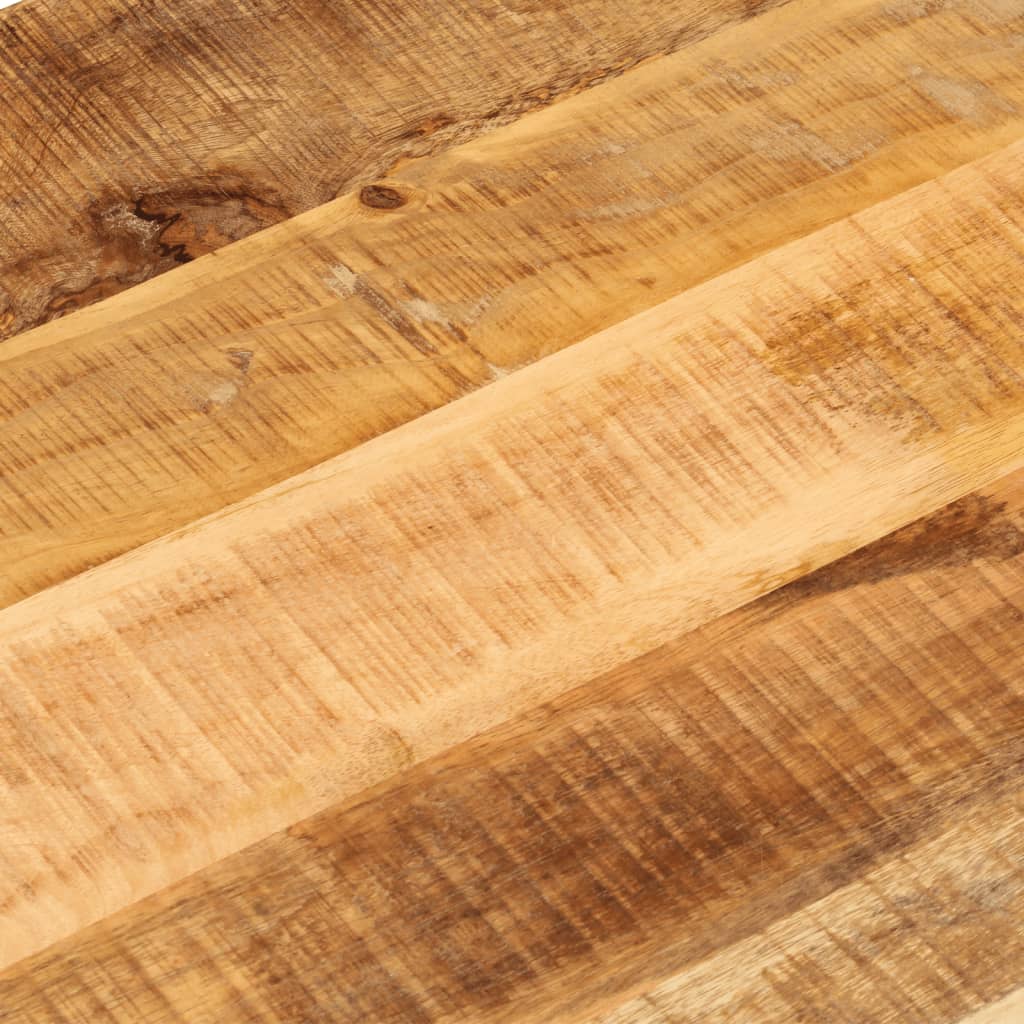 Piano Tavolo 140x60x3,8 cm Ovale Legno Massello Grezzo di Mango | homemem39