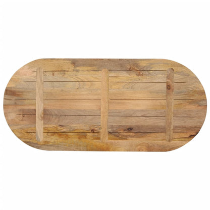 Piano Tavolo 90x40x2,5 cm Ovale in Legno Massello di Mango | homemem39