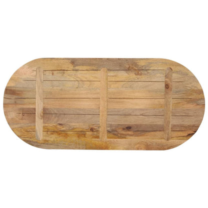 Piano Tavolo 110x40x2,5 cm Ovale in Legno Massello di Mango