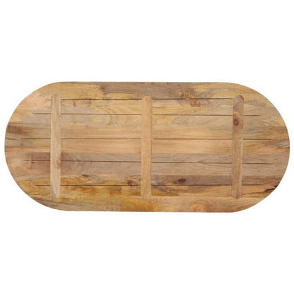 Piano Tavolo 120x60x2,5 cm Ovale in Legno Massello di Mango | homemem39