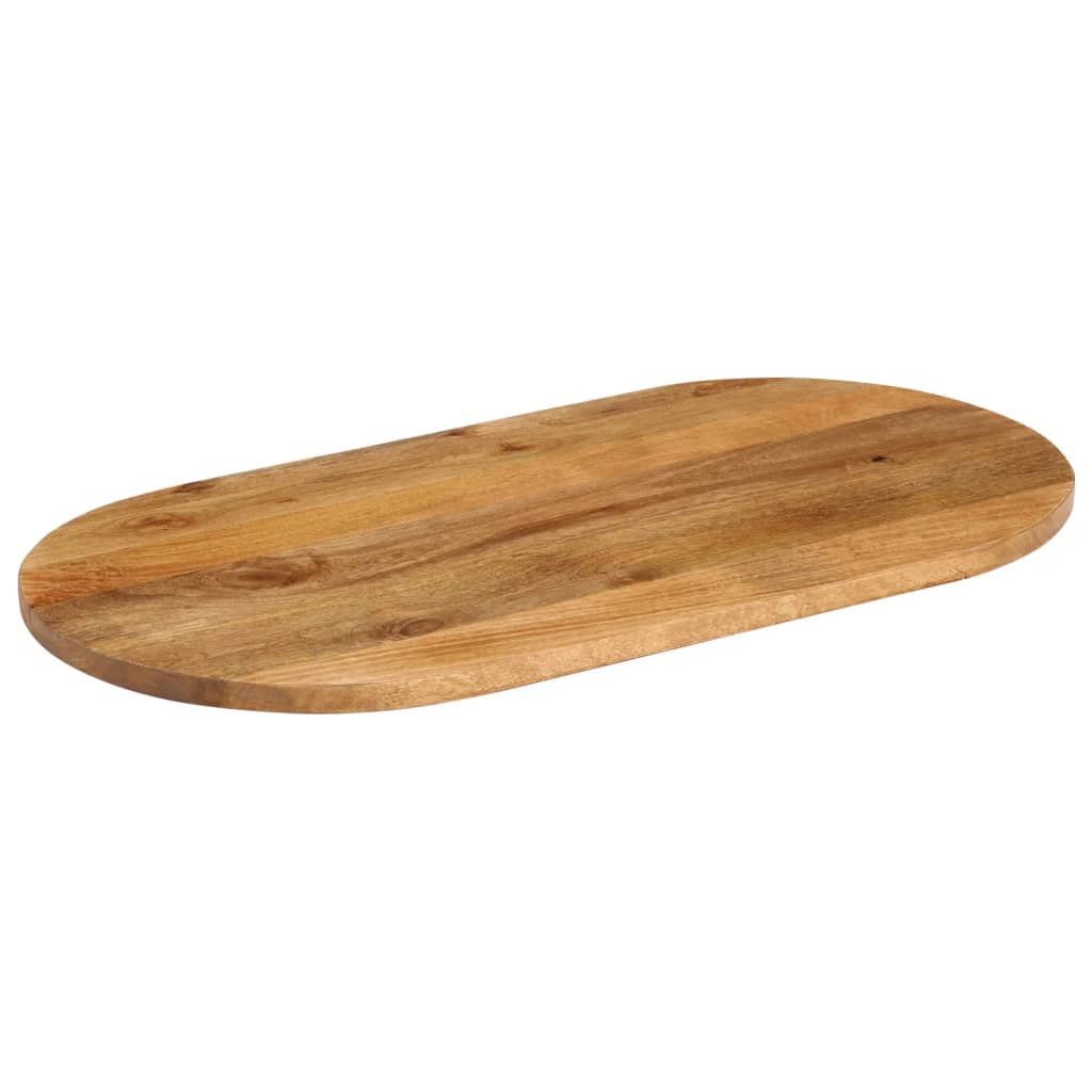 Piano Tavolo 80x40x2,5 cm Ovale in Legno Massello di Mango | homemem39