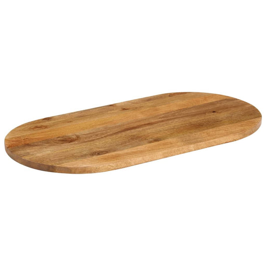 Piano Tavolo 80x40x3,8 cm Ovale in Legno Massello di Mango