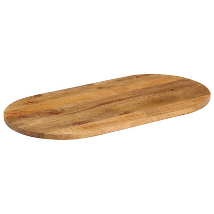 Piano Tavolo 100x50x3,8 cm Ovale in Legno Massello di Mango | homemem39