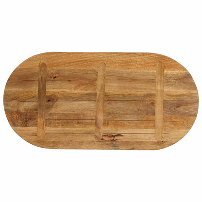 Piano Tavolo 100x50x3,8 cm Ovale in Legno Massello di Mango | homemem39