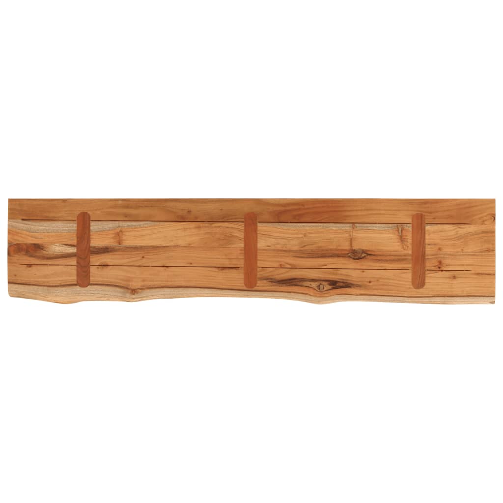 Mensola a Muro 90x20x3,8cm Rettangolare Legno Acacia Bordi Vivi | homemem39
