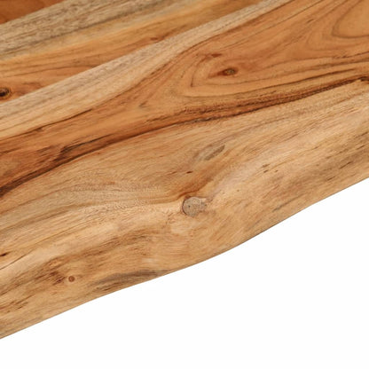 Mensola Muro 100x20x3,8cm Rettangolare Legno Acacia Bordi Vivi