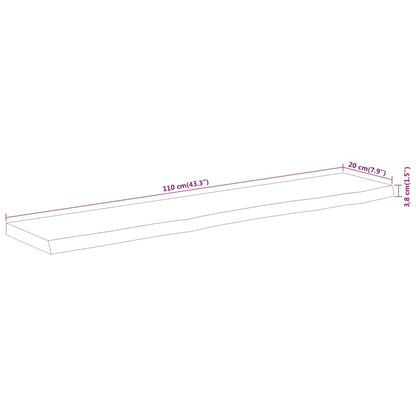 Mensola Muro 110x20x3,8cm Rettangolare Legno Acacia Bordi Vivi | homemem39