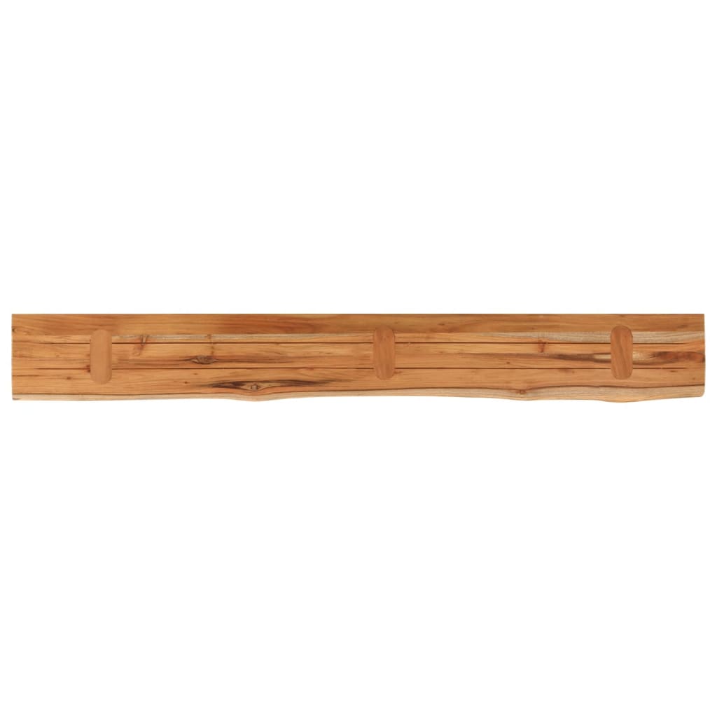 Mensola Muro 180x20x3,8cm Rettangolare Legno Acacia Bordi Vivi