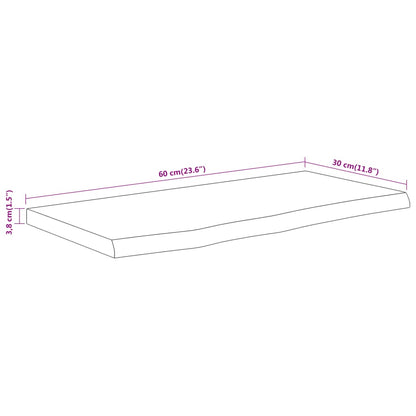 Mensola a Muro 60x30x3,8cm Rettangolare Legno Acacia Bordi Vivi | homemem39